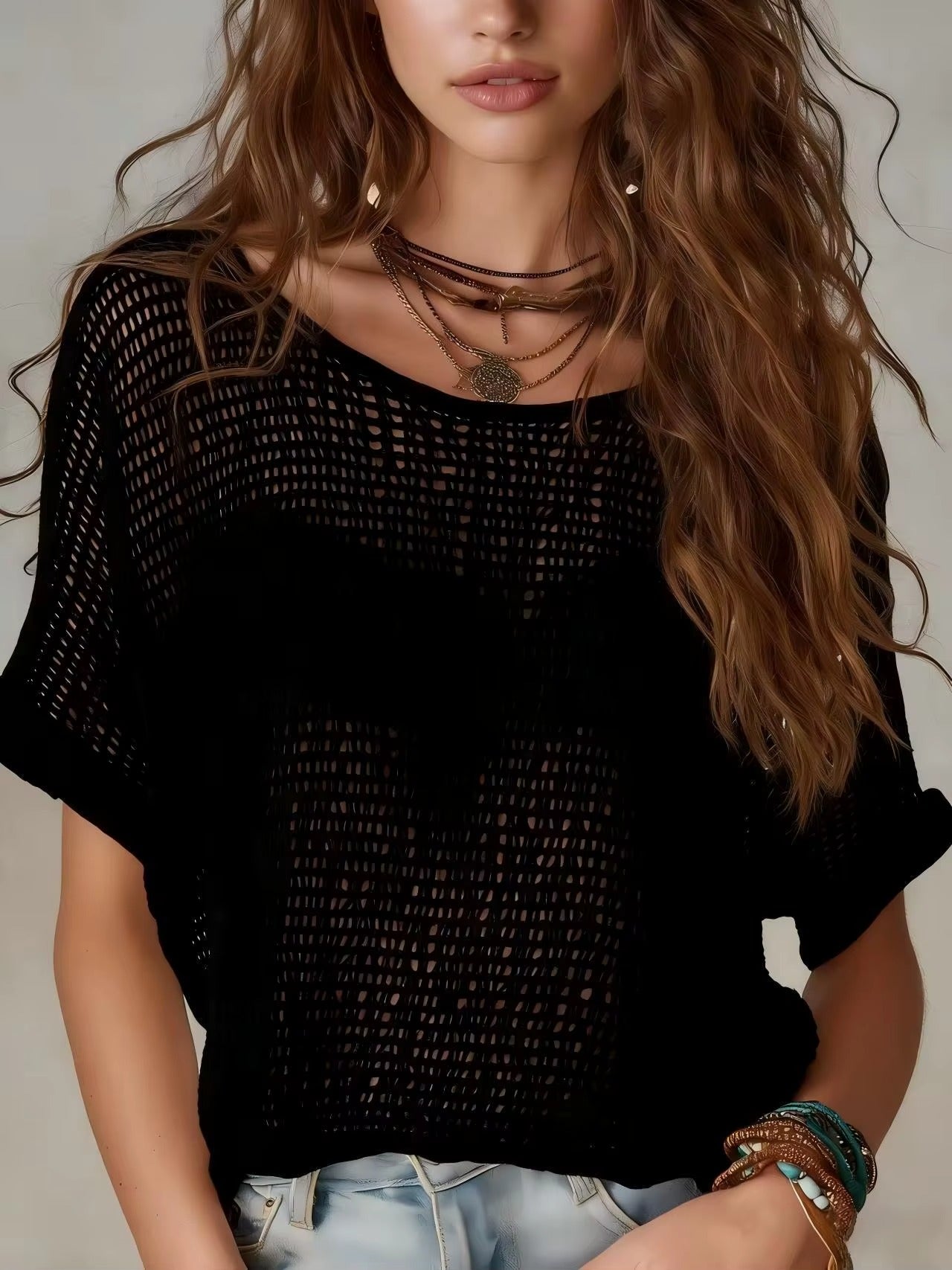 Top - Open Knit Crochet